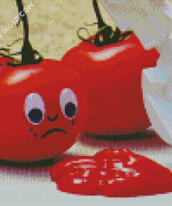 Ketchup Sad Tomatoes Diamond Paintings