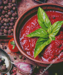 Tomatoes Ketchup In Bowl Diamond Paintings