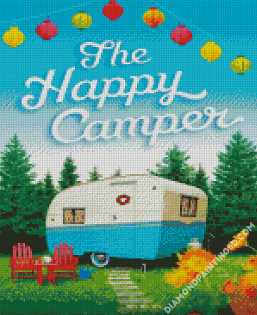 Happy Camper Poster Diamond Paintings