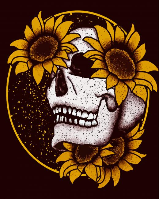 Skull Sunflower Diamond Paintings