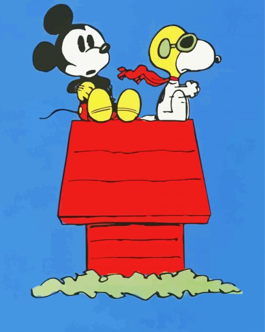 Snoopy And Mickey Mouse Diamond Paintings