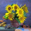 Sunflowers Basket On Table Diamond Paintings