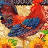 Sunflowers With Rooster Art Diamond Paintings