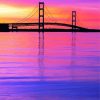 Sunset Time In Mackinac Bridge Diamond Paintings