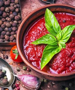 Tomatoes Ketchup In Bowl Diamond Paintings