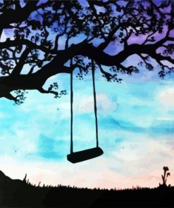 Tree Swing Silhouette Diamond Paintings