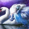 Woman And Swan Diamond Paintings