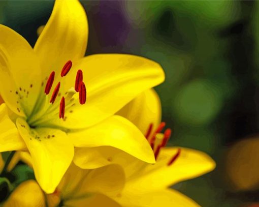 Yellow Lily Flowers Diamond Paintings