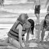 Black And White Kids On A Beach Diamond Paintings