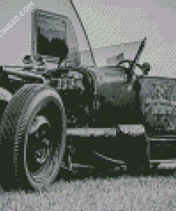 Black And White Ratrod Car Diamond Paintings