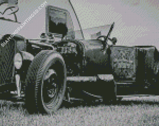 Black And White Ratrod Car Diamond Paintings