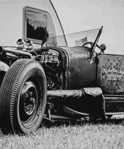 Black And White Ratrod Car Diamond Paintings