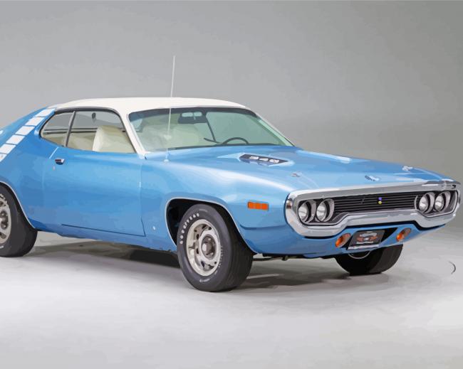 Blue 1971 Roadrunner Diamond Paintings