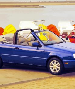 Blue Vw Cabriolet Diamond Paintings