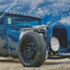 Blue Ford Ratrod Car Diamond Paintings