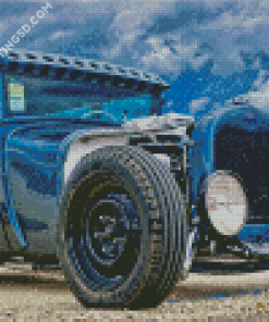 Blue Ford Ratrod Car Diamond Paintings