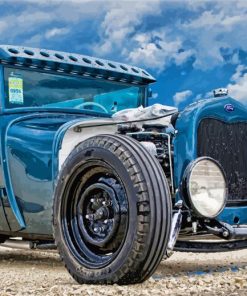 Blue Ford Ratrod Car Diamond Paintings