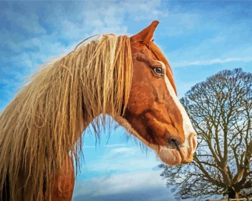 Brown Cob Horse Head Diamond Paintings