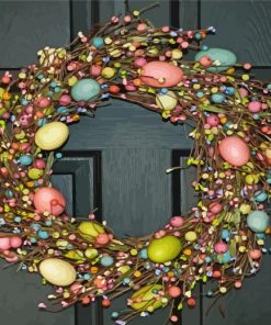 Colorful Easter Wreath Diamond Paintings