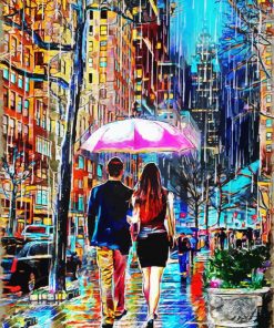 Cool Couple Rain Diamond Paintings