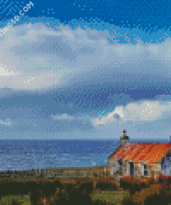 Cottage By The Sea Seascape Diamond Paintings