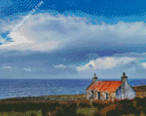 Cottage By The Sea Seascape Diamond Paintings