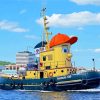 Cute Tug Boat Diamond Paintings