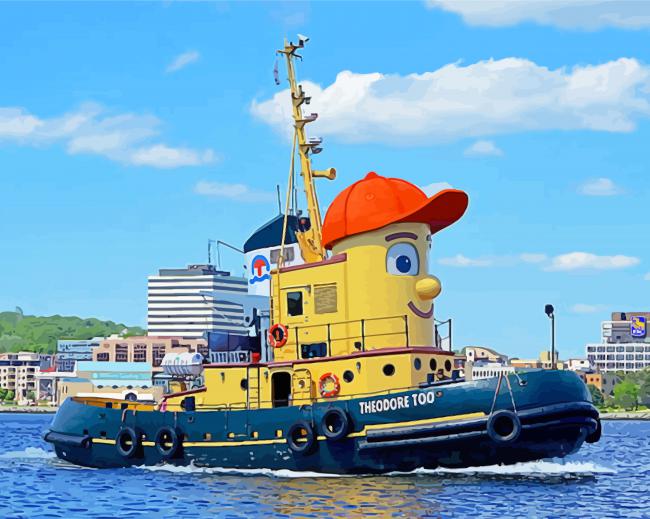 Cute Tug Boat Diamond Paintings