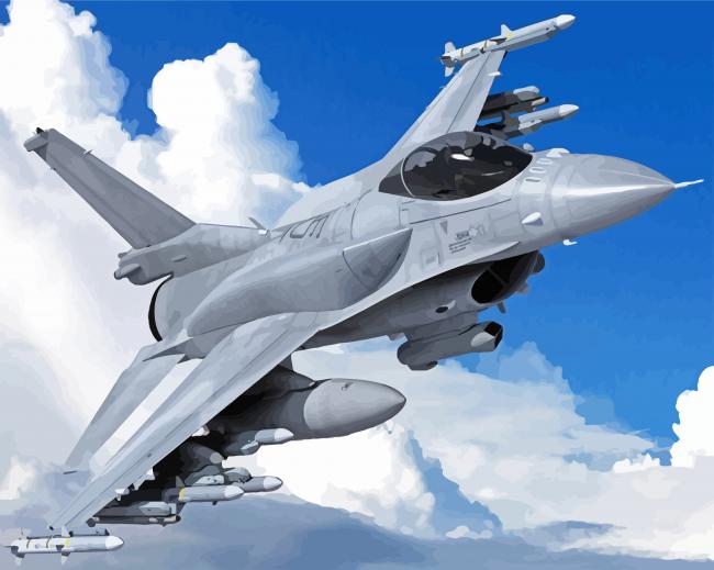 F16 Multirole Fighter Aircraft Diamond Paintings