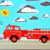 Fire Truck Diamond Paintings