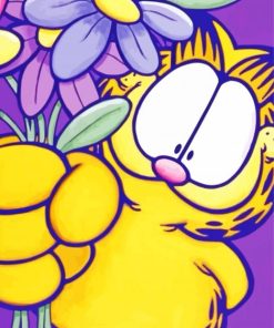 Garfield And Flowers Diamond Paintings