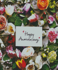 Happy Anniversary Flowers Diamond Paintings