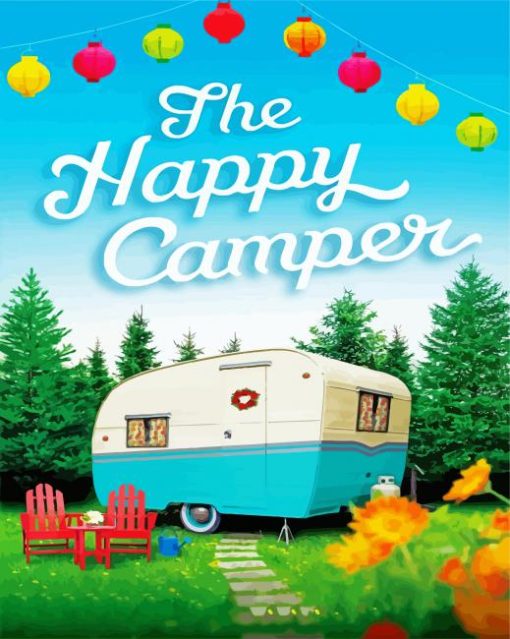 Happy Camper Poster Diamond Paintings