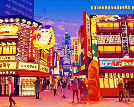 Japan City Illustration Diamond Paintings