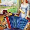 Man Playing Accordian Diamond Paintings