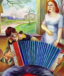 Man Playing Accordian Diamond Paintings