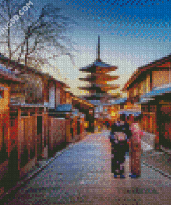 Old Buildings Kyoto Japan Diamond Paintings