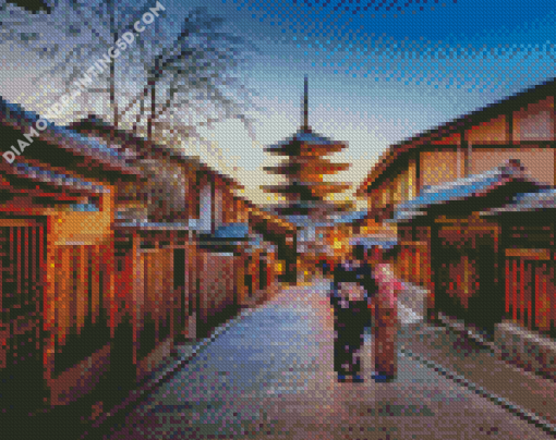 Old Buildings Kyoto Japan Diamond Paintings