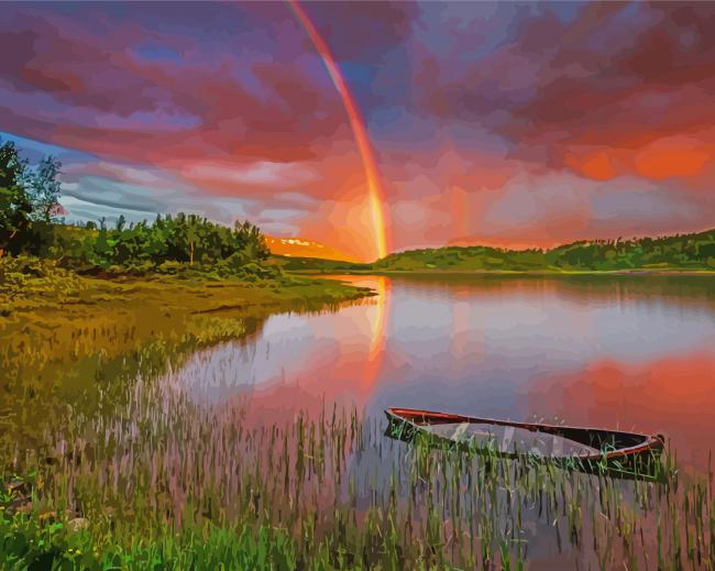 Rainbow Sunset Landscape Diamond Paintings