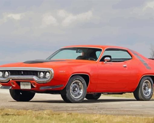 Red 1971 Roadrunner Diamond Paintings