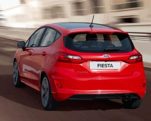 Red Fiesta Car Diamond Paintings