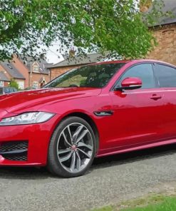 Red Jaguar XF Car Diamond Paintings