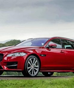 Red Jaguar XF Sport Car Diamond Paintings