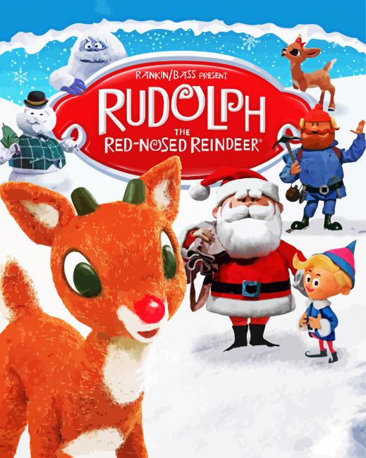 Rudolph The Red Nose Reindeer Art Diamond Paintings