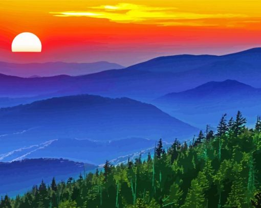 Sunset Appalachian Mountains Diamond Paintings