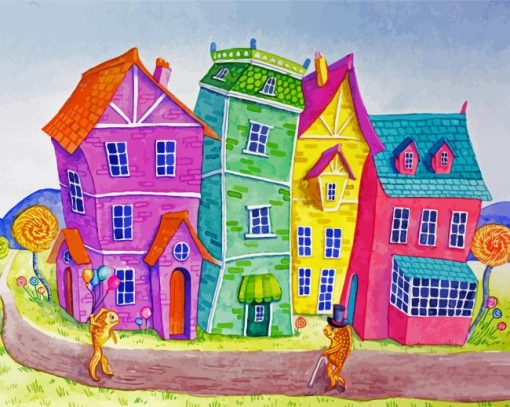 Whimsical Houses Diamond Paintings