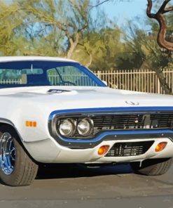 White 1971 Roadrunner Diamond Paintings