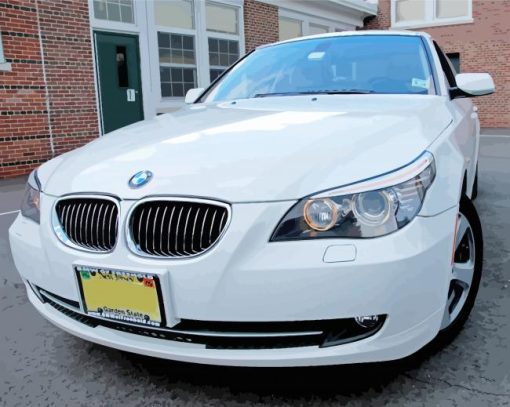 White BMW 355i Car Diamond Paintings