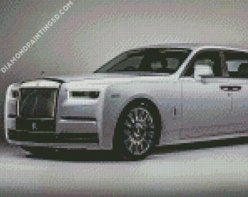 White Rolls Royce Car Diamond Paintings