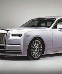 White Rolls Royce Car Diamond Paintings